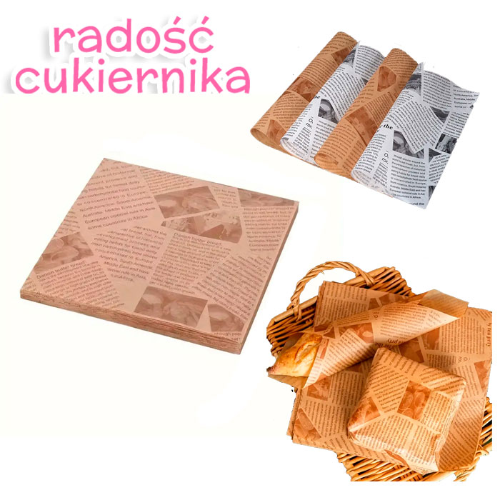 картинка Pergamin do pakowania deserów 18х18 cm kraft, kpl. 10 szt. 