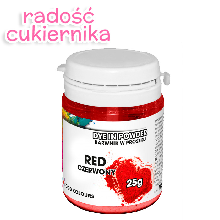 Barwnik wodnorozpuszczalne w proszku Food Colours, 25 g, czerwony 