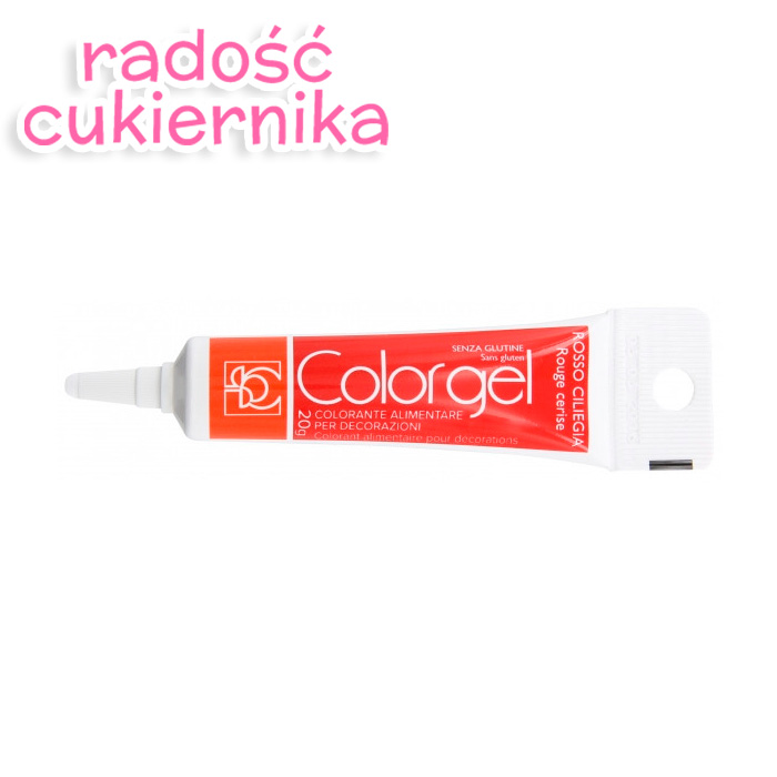 Barwnik spożywczy w żelu czerwony czereśniowy wiśniowy tubka, 20 g 