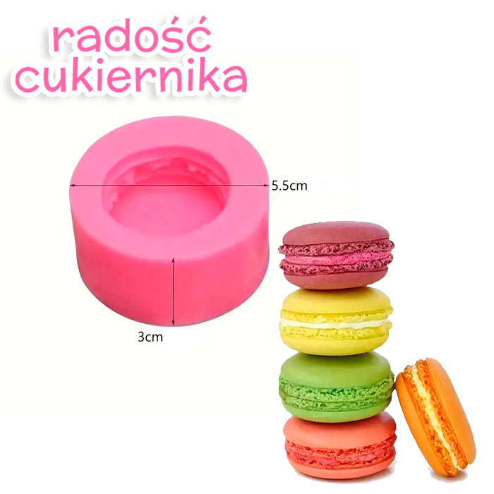 Forma silikonowa 3D Makaronik, 5,5 cm 