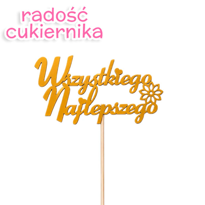 Topper Wszystkiego najlepszego 11 x 5,5 cm 