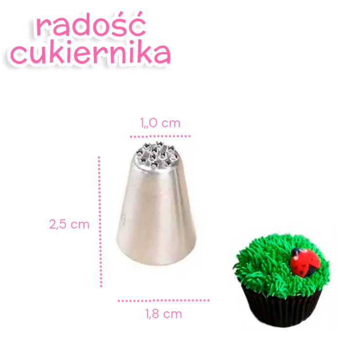 Tylka końcówka dekoratorska "Trawa", 2,5 cm 