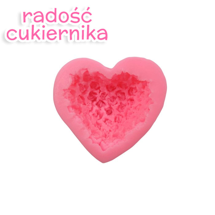 Forma silikonowa serce z różyczkami 6,5x6,5 cm 