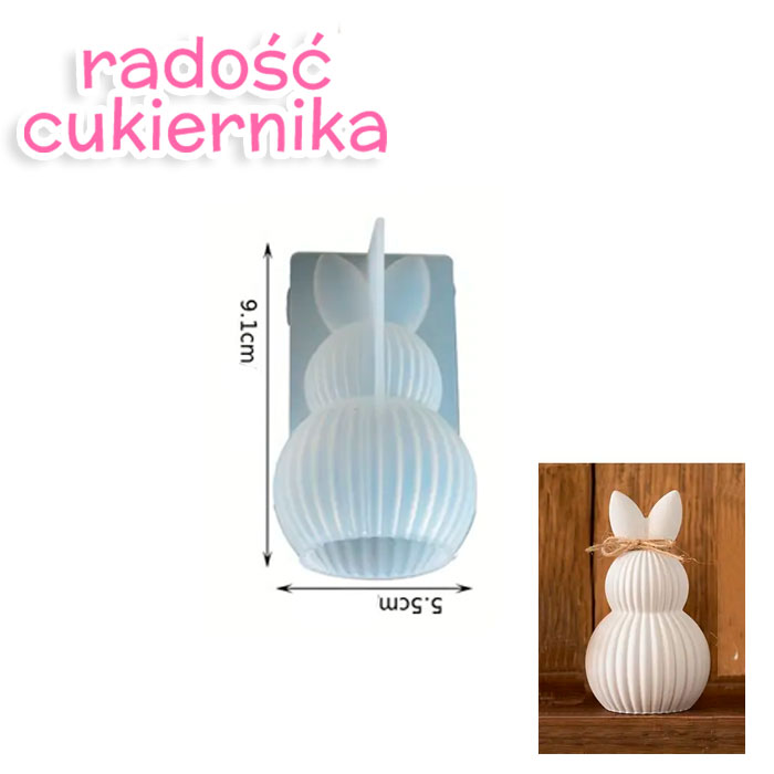 Forma silikonowa 3D Zajączek, 9,1 cm 