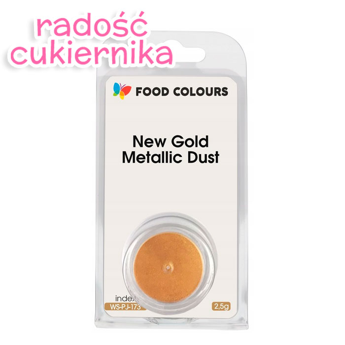 Barwnik spożywczy NEW GOLD Metallic Dust, Food Colours 2,5 g