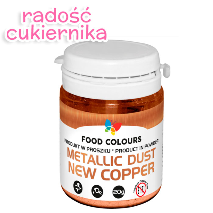 Barwnik spożywczy do dekoracji New Copper Metallic Dust 20 g, Food Colours