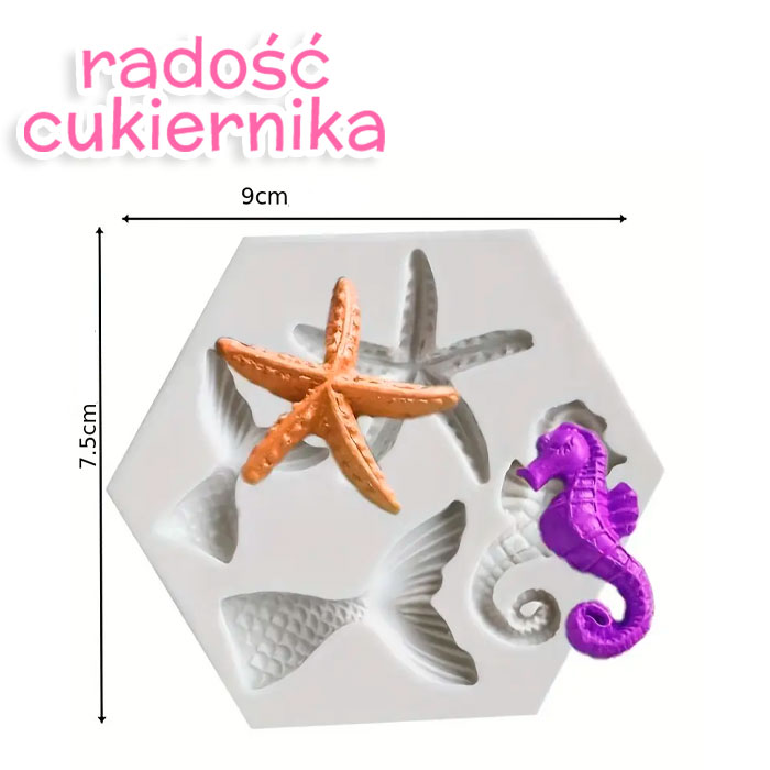 Forma silikonowa Morskie stworzenia, 9х7,5 cm 