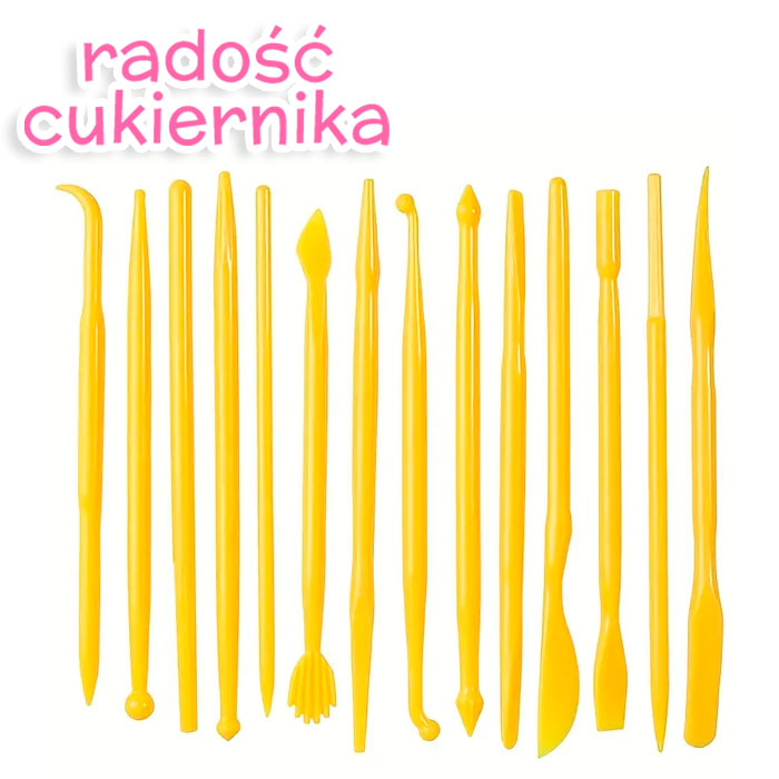 Zestaw narzędzi do pracy z masą cukrową, 14 sztuk 