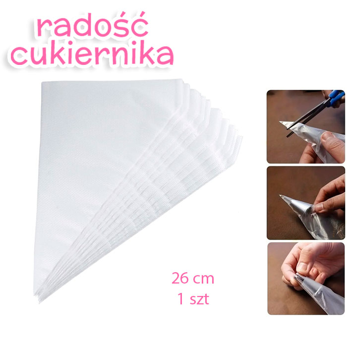 Rękaw cukierniczy jednorazowy (bez wzoru) 26 cm, 1 szt 