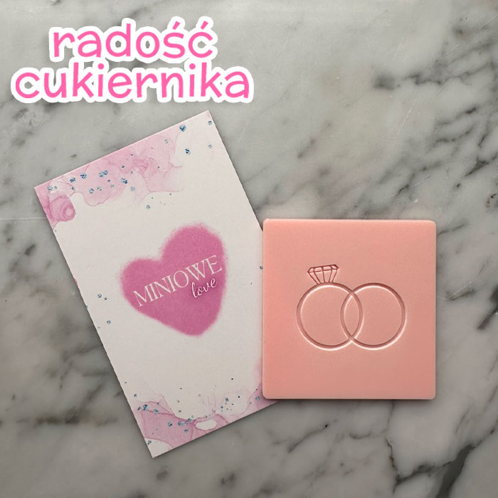 Dekoracyjny stempel Obrączki ślubne 3,5 x 4,5 cm 