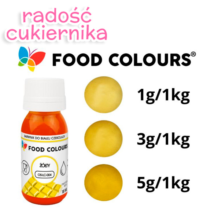 картинка Barwnik do czekolady 18 ml "Food Colours", żółty 