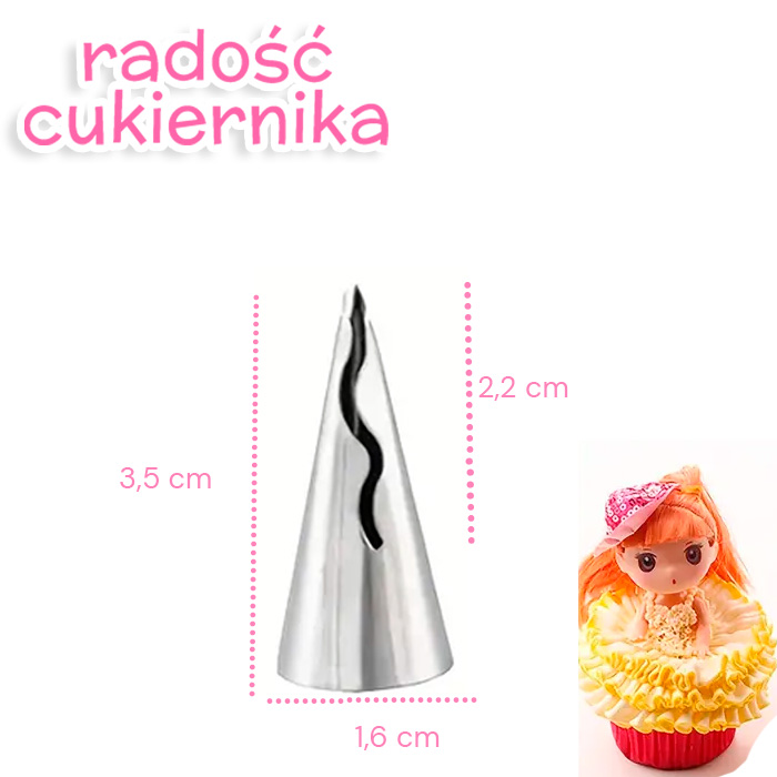 Tylka dekoratorska "plisowana spódnica", 2,2 cm 