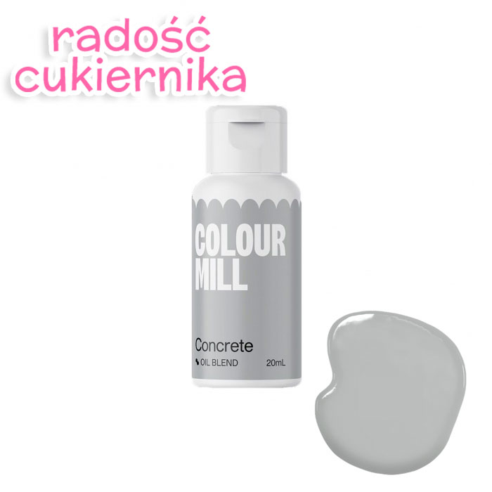 картинка Barwnik spożywczy olejowy Colour Mill szary Concrete, 20 ml  