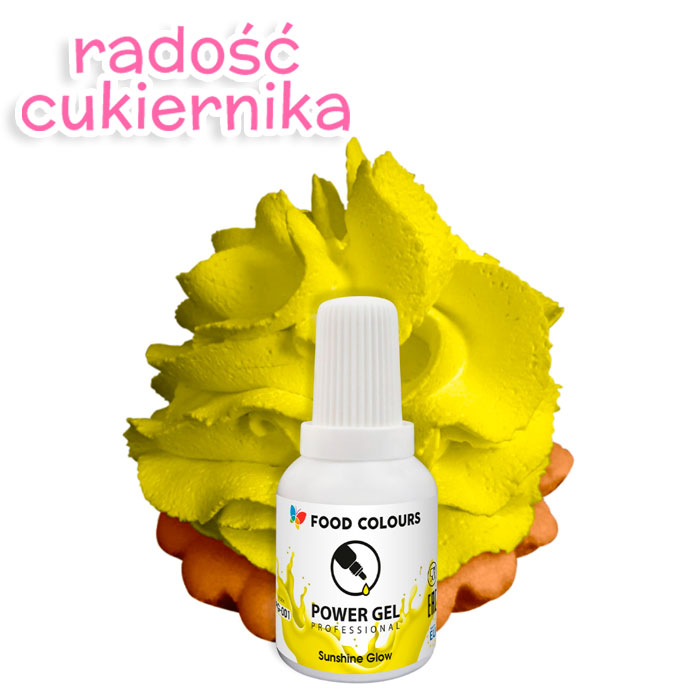 Barwnik w żelu Food Colours Power Gel 20 g jasny żółty   