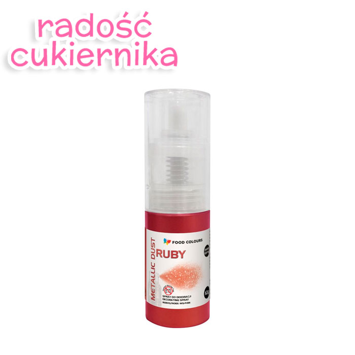 Barwnik spożywczy Ruby metallic dust,pump spray, Food Colours 5 g