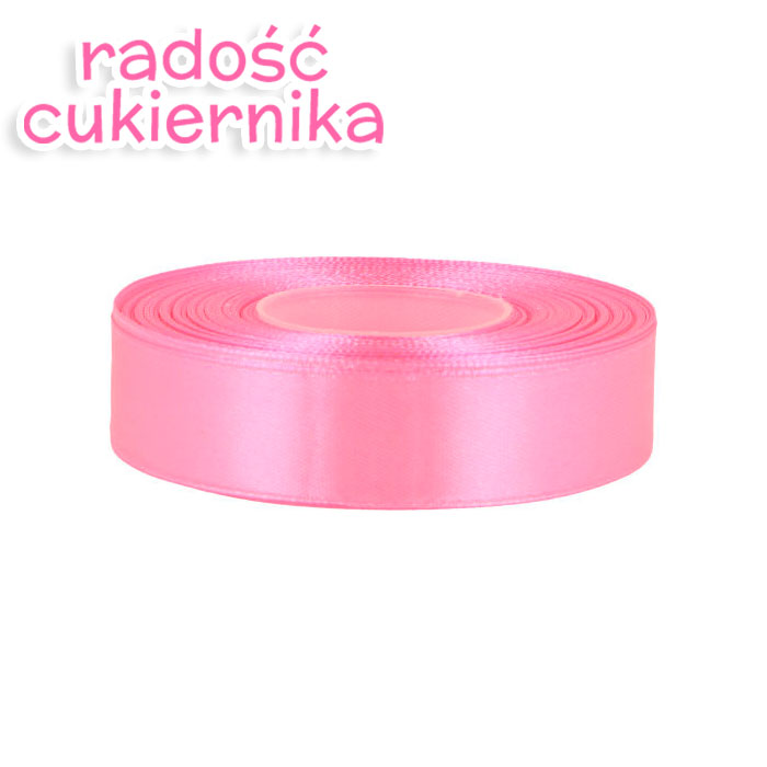 Wstążka satynowa różowa, 25 m, 18 mm 