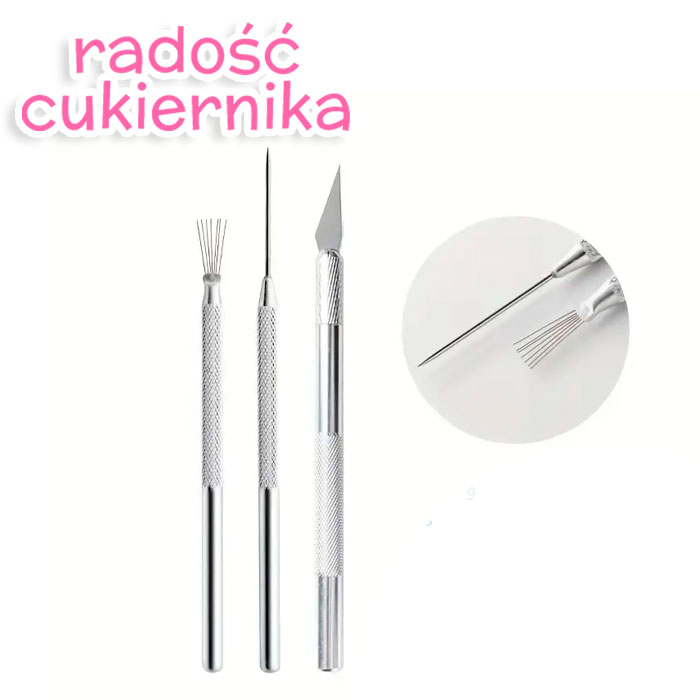 Zestaw narzędzi do dekorowania, 3 szt 