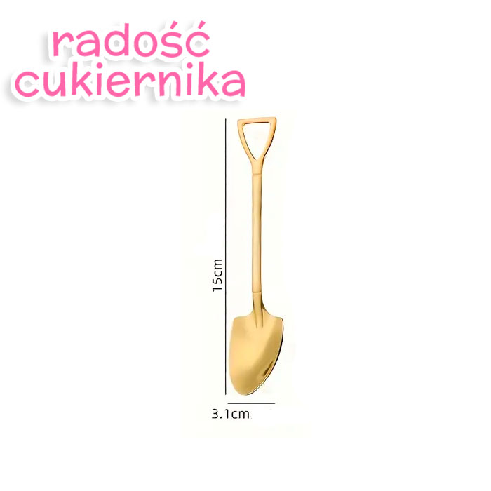 Dekoracyjna łyżeczka do tortu bento złota, 15,5 cm 