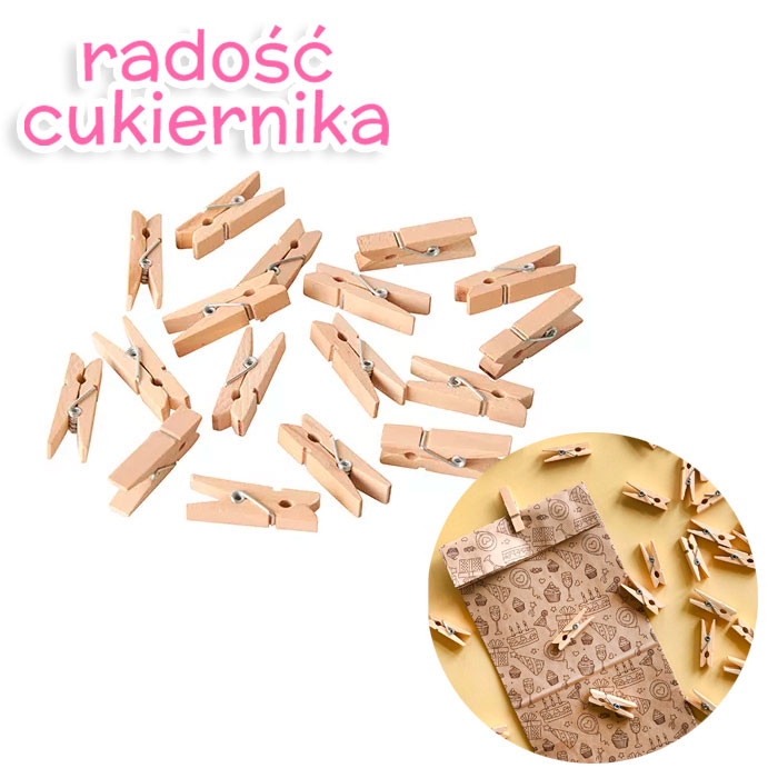 Mini-klamerki drewniane 3,5cm, 10szt 
