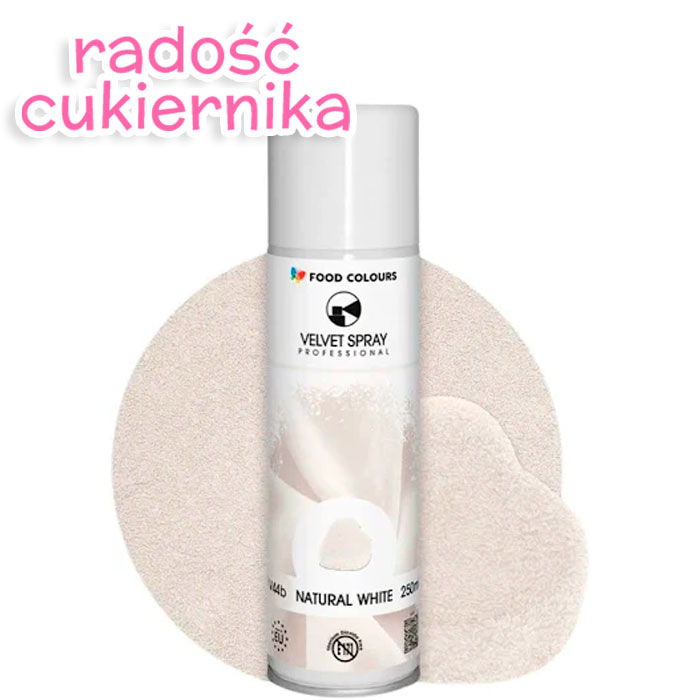 Spray velvet zamsz Naturalny Biały  250 ml Food Colours