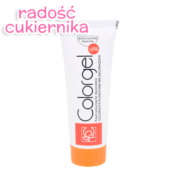 Barwnik spożywczy w żelu cukierkowy pomarańczowy tubka, 100 g 