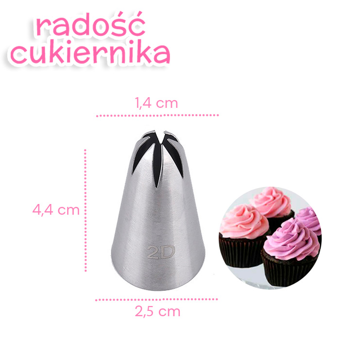 Tylka stal nierdzewna 2D, 4,4 cm 