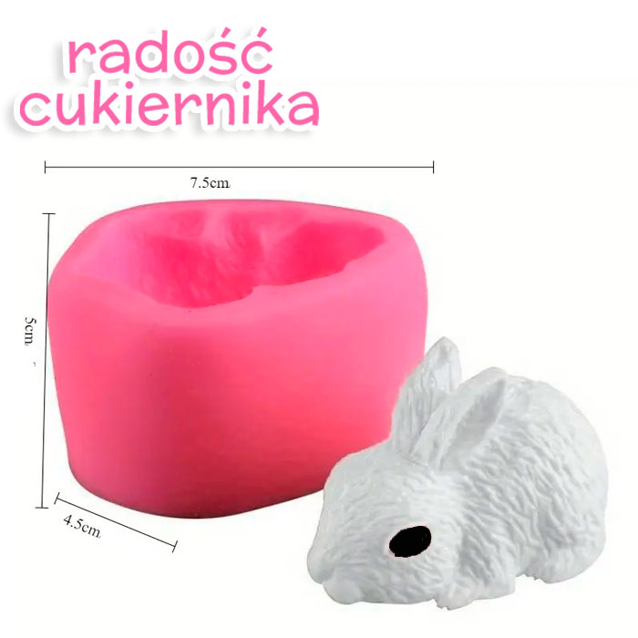 Forma silikonowa 3D Króliczek , 5 cm 