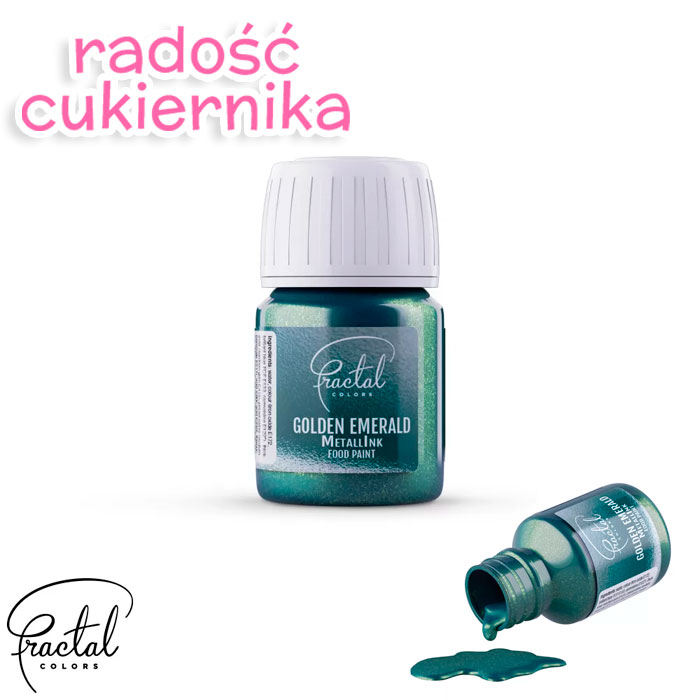 Barwnik spożywczy metaliczny do malowania złoty szmaragd Fractal 30 g