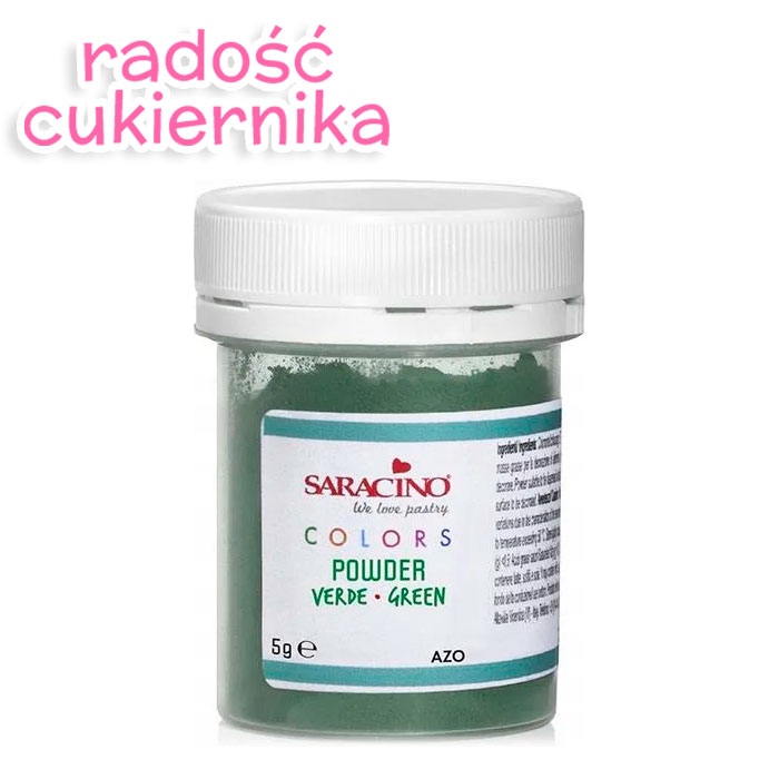 Barwnik spożywczy jadalny w proszku zielony Saracino 5 g 