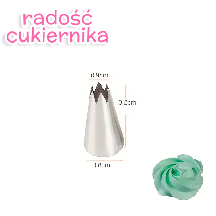 Tylka stal nierdzewna do kremu  № 612, 3,2 cm 