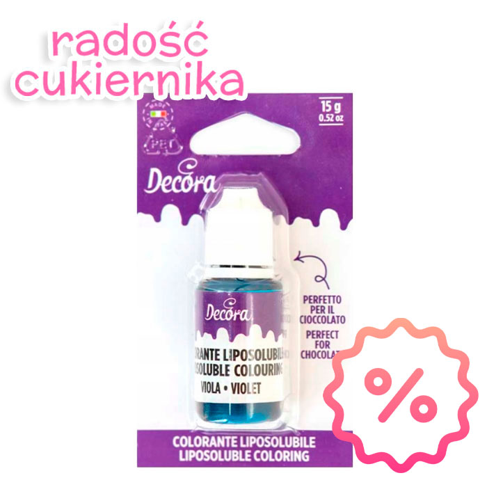 картинка OBNIŻONA CENA Barwnik Decora w płynie do mas tłustych fioletowy 15g 