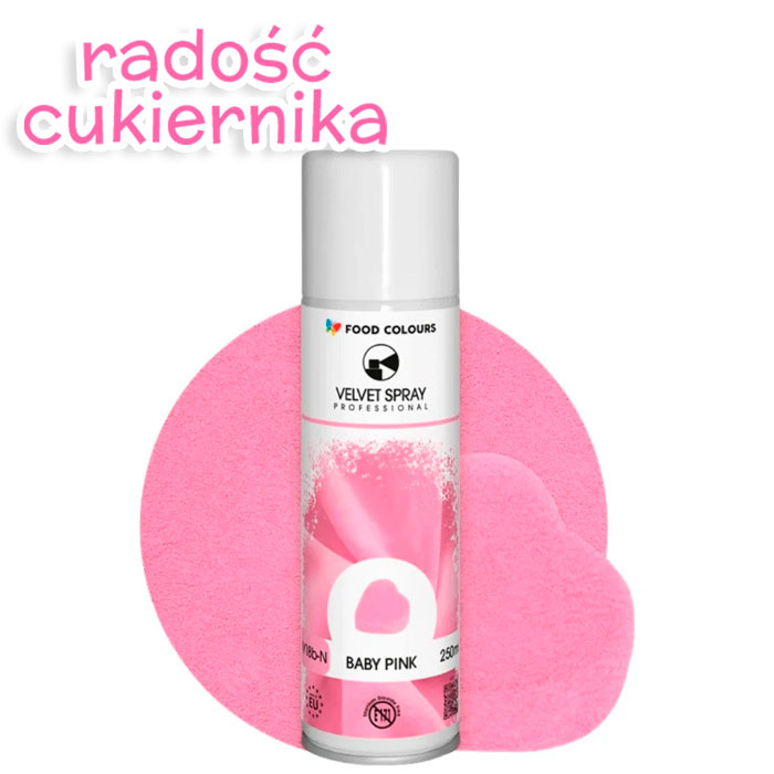 Spray velvet zamsz Różowy Baby pink 250 ml Food Colours