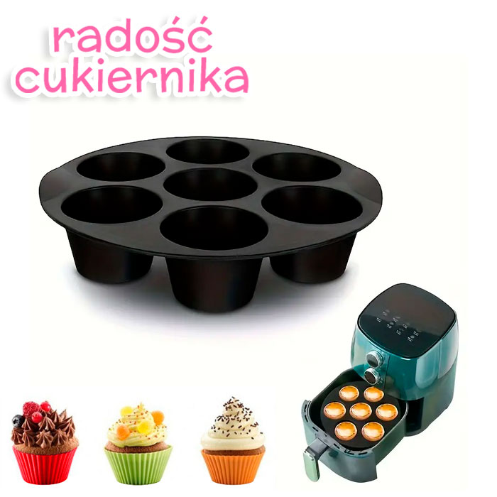 Forma okrągła do muffinek i babeczek, 7 komórek
