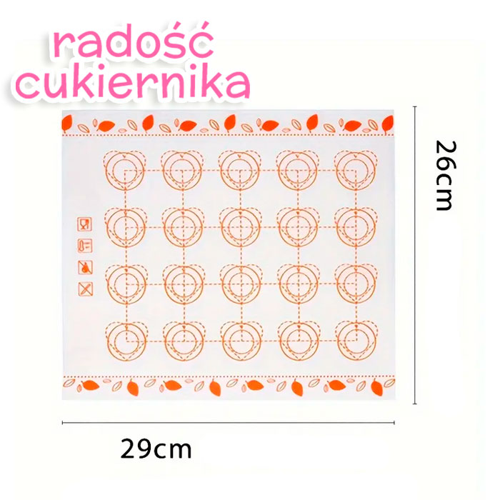 Mata silikonowa wzmocniona Macarons, 29x26 cm 