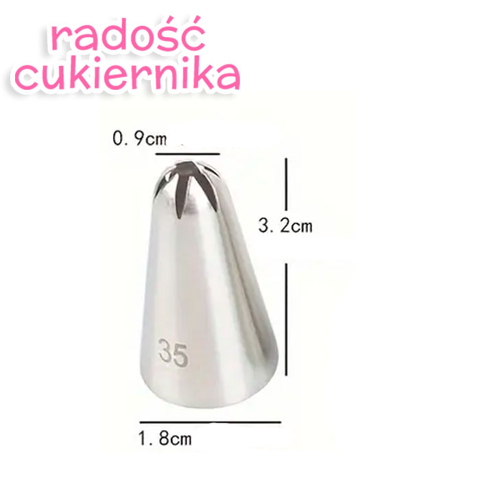 Tylka końcówka dekoratorska nr. 35, 3,2 cm 