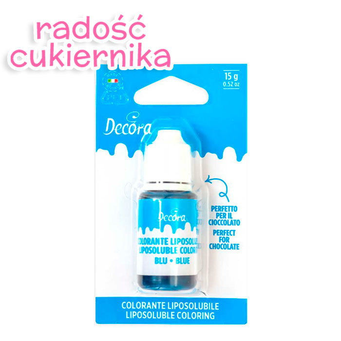 картинка Barwnik Decora w płynie do mas tłustych niebieski 15g 