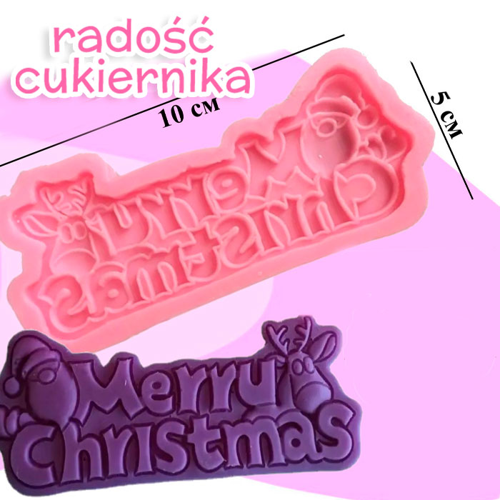 Forma silikonowa Merry Christmas 10 cm 