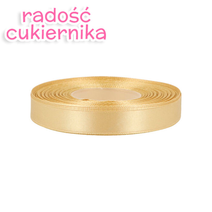 Wstążka satynowa ciemno złota, 25 m, 12 mm 