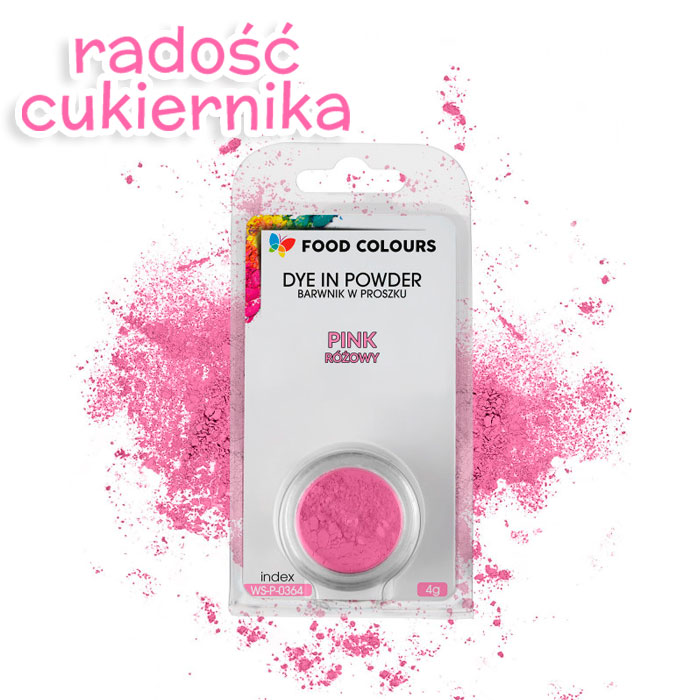 Barwnik wodnorozpuszczalne w proszku Food Colours, 4 g, pink 
