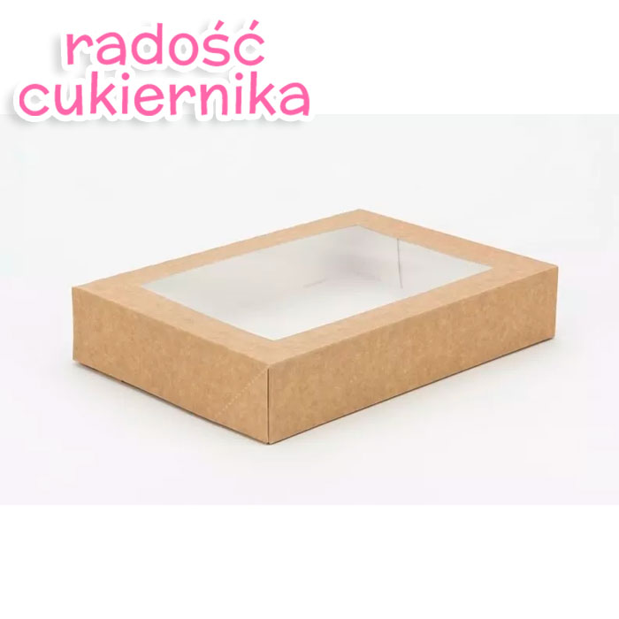 Pudełko kraft z okienkiem, 26x19x5 cm 