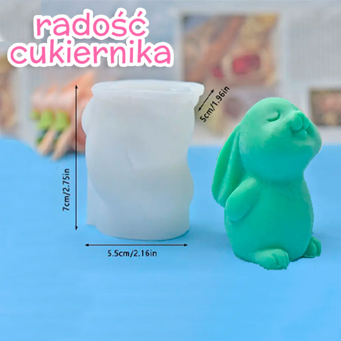 Forma silikonowa 3D Królik, 7 cm 