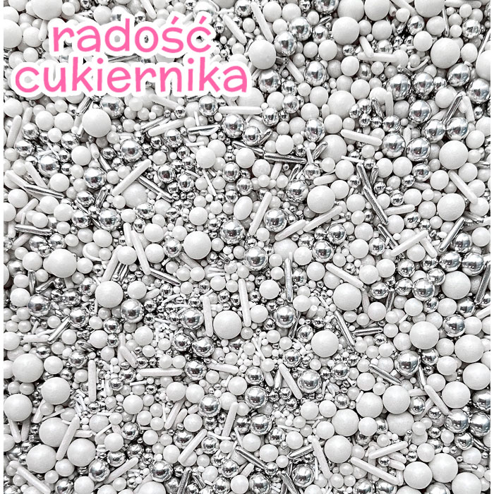 Posypka Mix biało-srebrna 50 g 