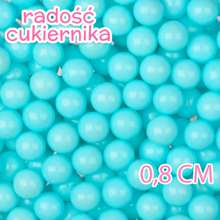 Posypka niebieskie kulki cukru 0,8 cm, 50 g 