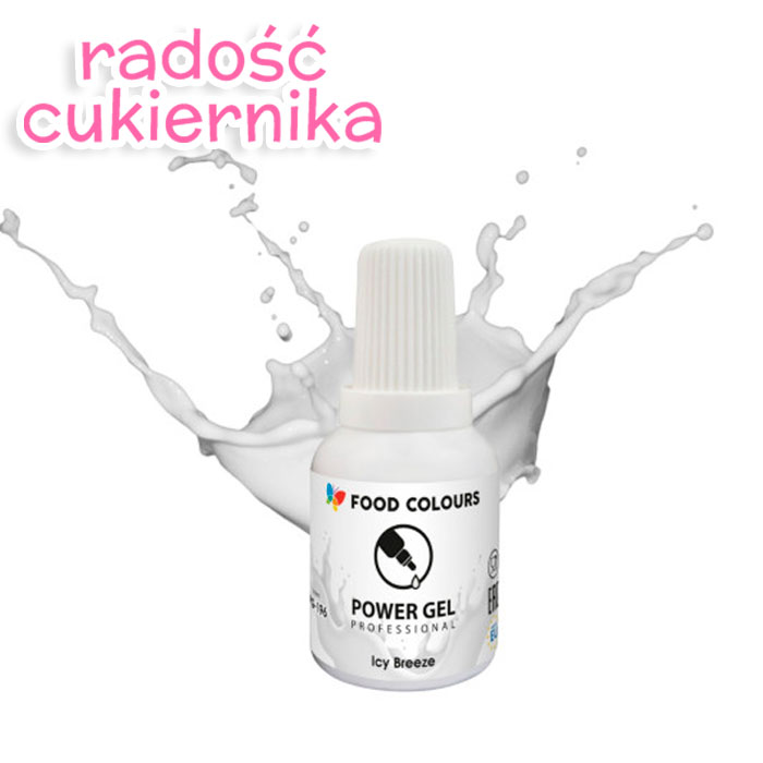 Barwnik w żelu Food Colours Power Gel 20 g, Icy Breeze Biały 
