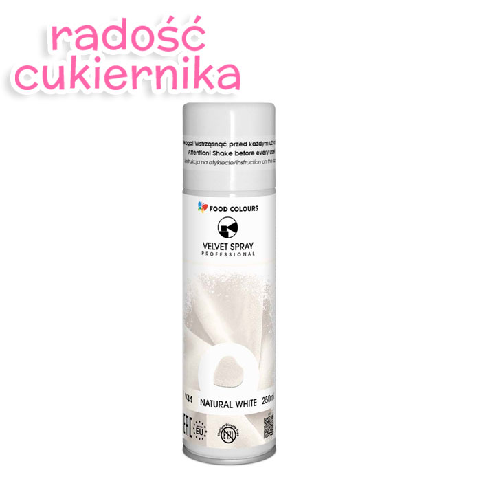 Spray velvet zamsz Biały  250 ml Food Colours