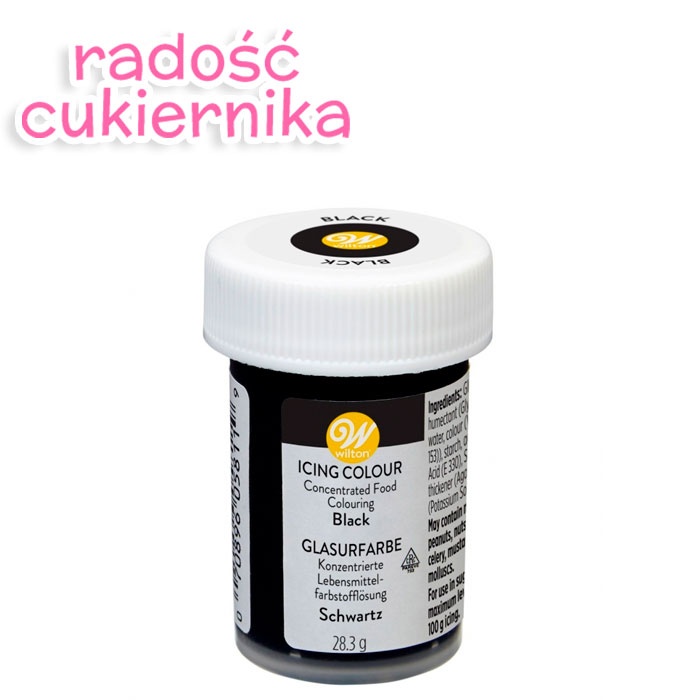 Barwnik spożywczy w żelu Wilton czarny black, 28 g 