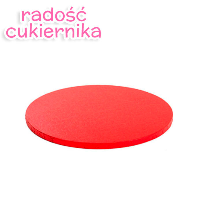  Podkład pod tort Decora gruby czerwony śr. 30 cm, 1szt 
