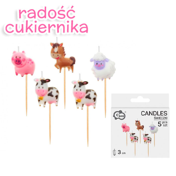 Świeczki pikery Farma, 5 szt. 