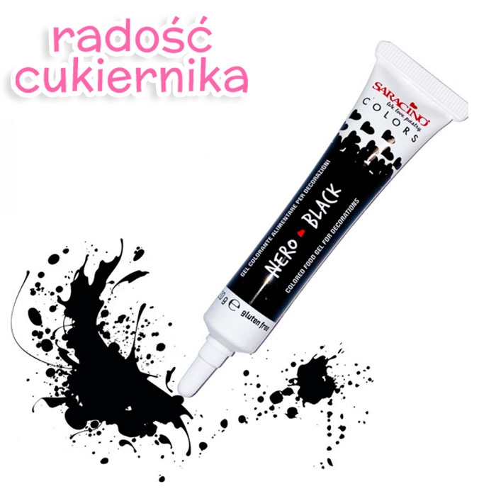 Barwnik spożywczy w żelu Saracino tubka 20 g czarny 
