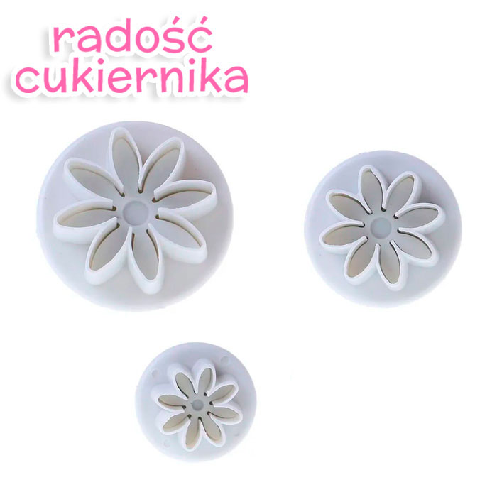 Zestaw wykrawaczek Gerbera plastik 3 szt 